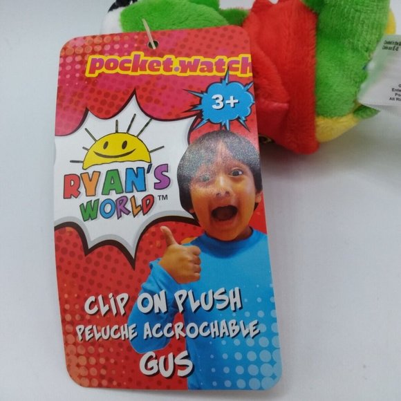 Ryan's World 3.75" Clip On Plush Gus The Gator Stuffed Animal Toy - Picture 4 of 10